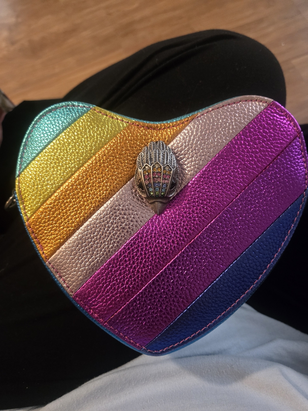 Kurt Geiger Kensington Heart Rainbow Metallic Purse & Cardholder